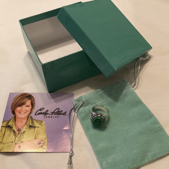 Carolyn Pollack Santa Fe Sage Collection Carved Turquoise Ring, size 7 - Picture 5 of 5